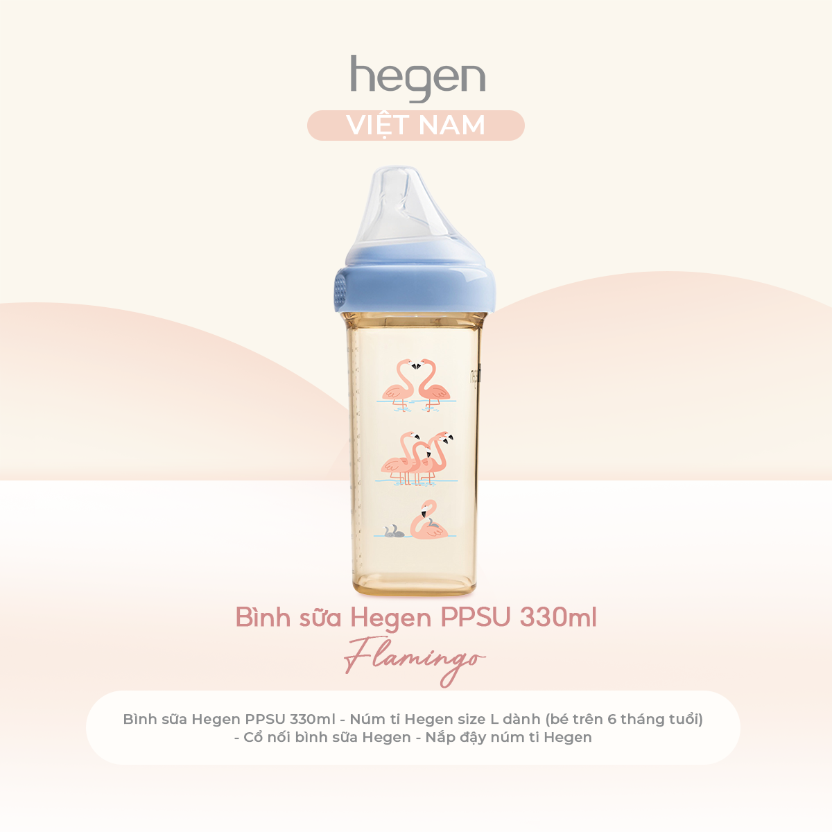  Bình sữa Hegen PPSU Hoạ Tiết - Blue 