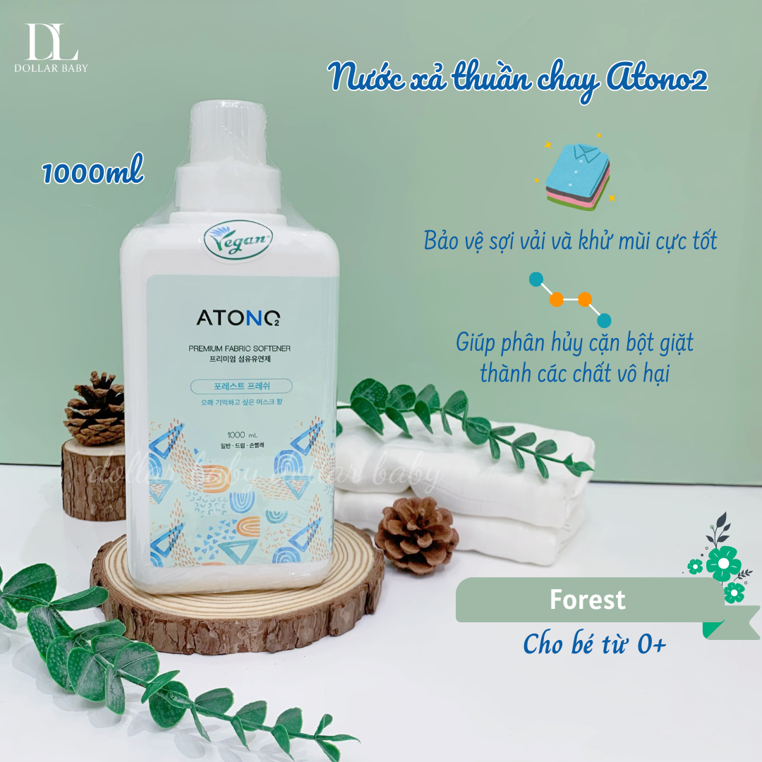  ATONO2 - Nước Giặt Xả Thuần Chay Cao Cấp 