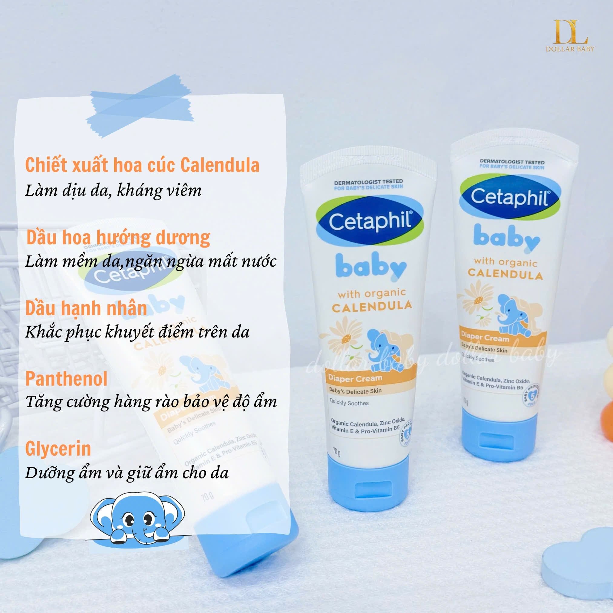  Kem Làm Dịu & Phòng Ngừa Hăm Tã - CETAPHIL BABY DIAPER CREAM Với Hoa Cúc Hữu Cơ 
