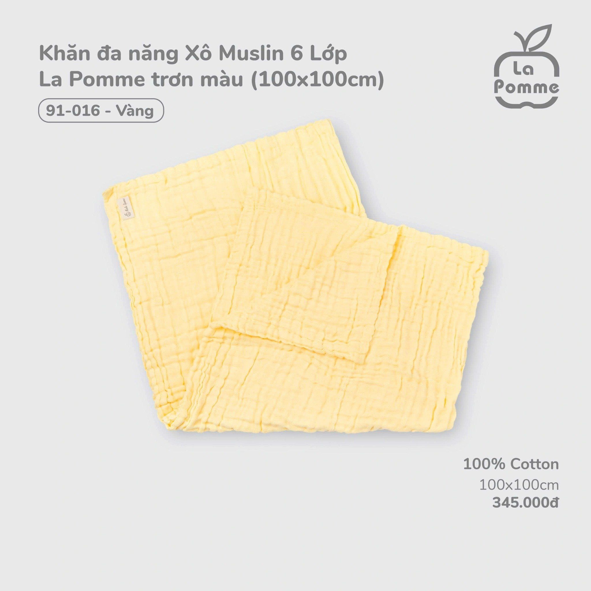  Khăn Đa Năng Xô Muslin 6 Lớp La Pomme Hoạ Tiết ( 100 x 100 ) 