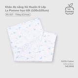  Khăn Đa Năng Xô Muslin 6 Lớp La Pomme Hoạ Tiết ( 100 x 100 ) 