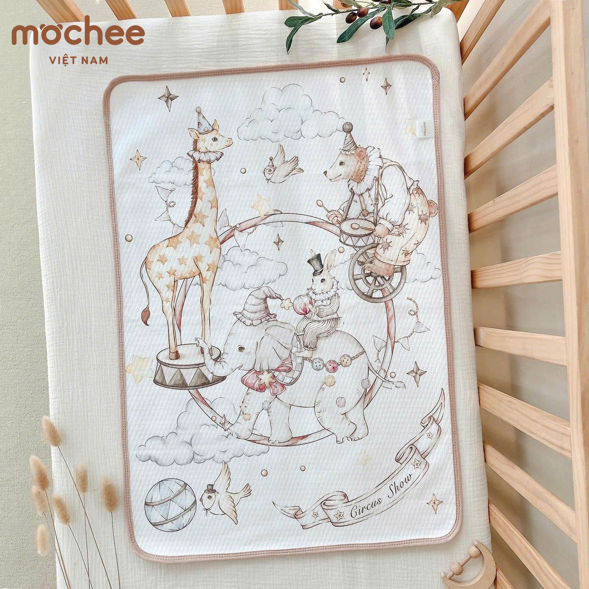  MOCHEE - Lót Thay Bỉm Cotton Hoạ Tiết Cổ Tích (50x70cm) 