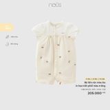 NOUS - Body cộc màu be in họa tiết phối màu trắng 