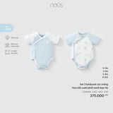  NOUS - Set 2 bodysuit cộc trắng hoạ tiết sushi phối xanh bạc hà 