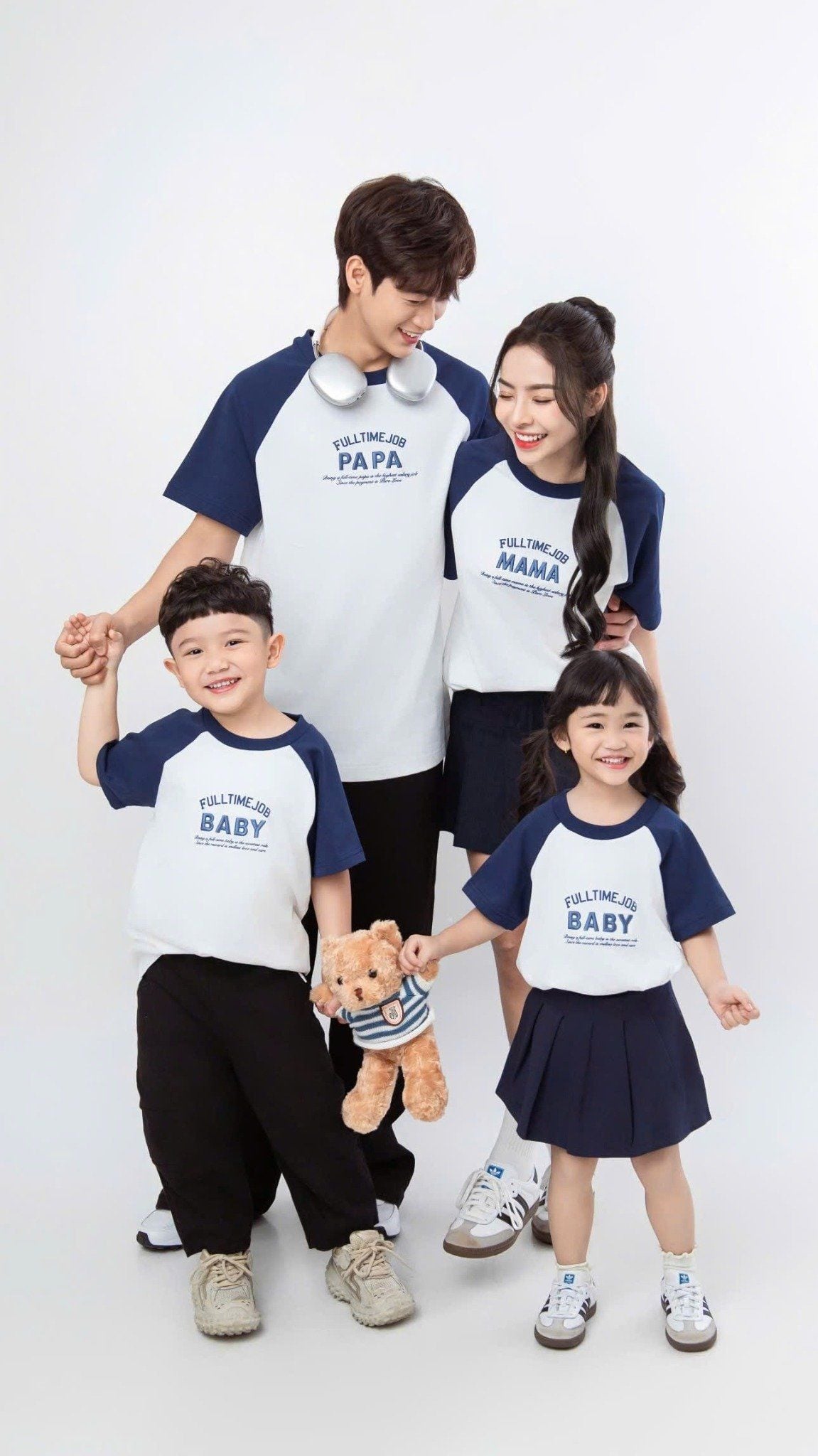  Áo Thun Full time PAPA MAMA BABY 