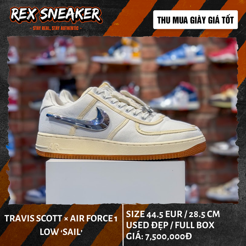Travis Scott × Nike Air Force 1 Low Sail – Rex Sneaker