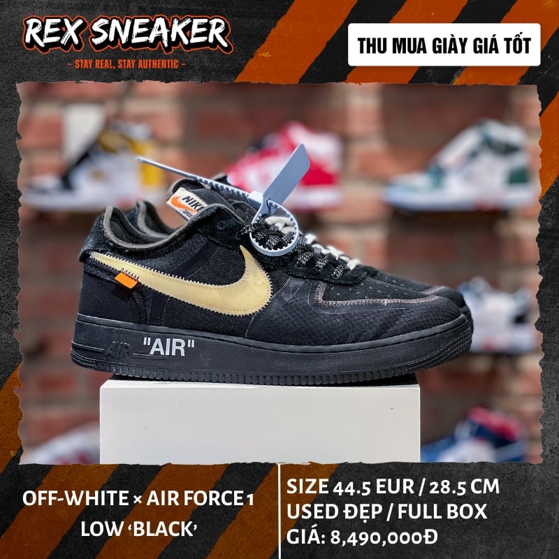 nike air force low off white black
