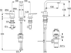Vòi chậu nóng lạnh 3 lỗ 343940575