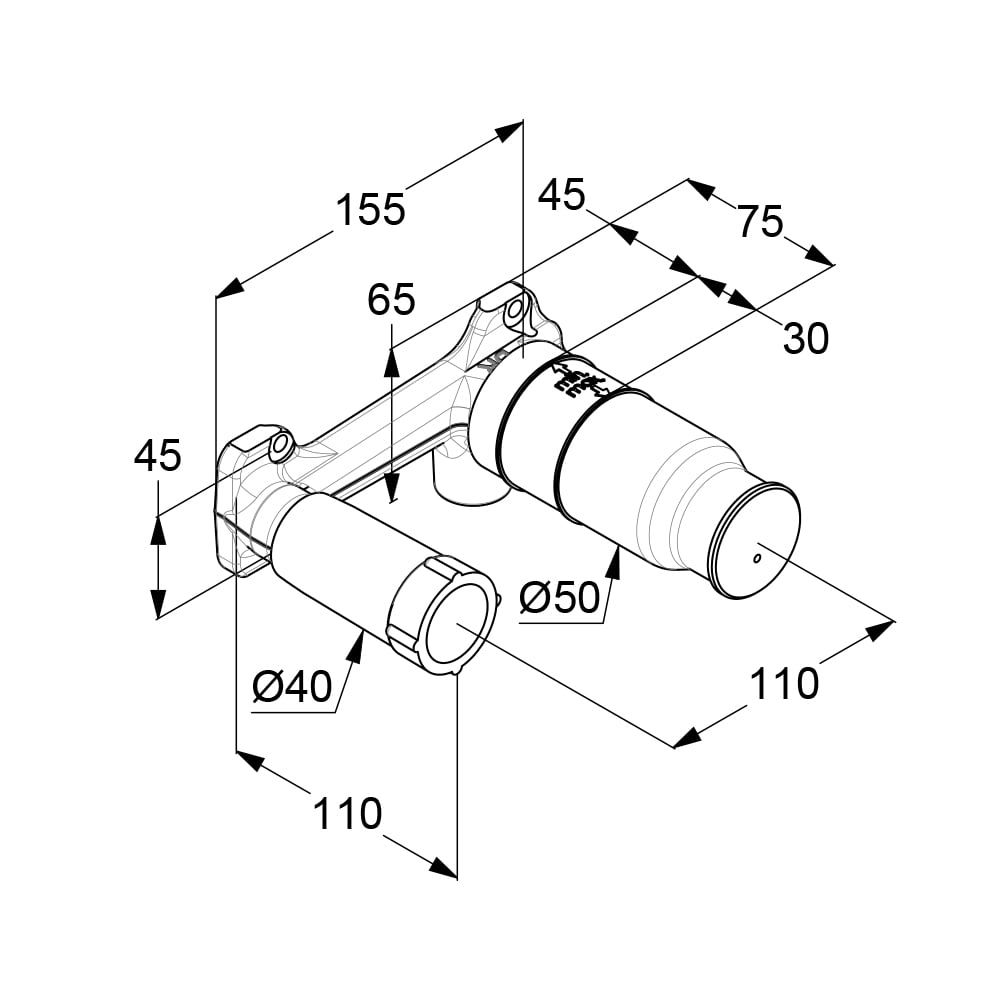 Vòi chậu âm tường nóng lạnh RAK13024.RG1 - 38243
