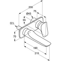 Vòi chậu âm tường nóng lạnh 532440575