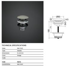Đầu xả nhấn DUO000505A