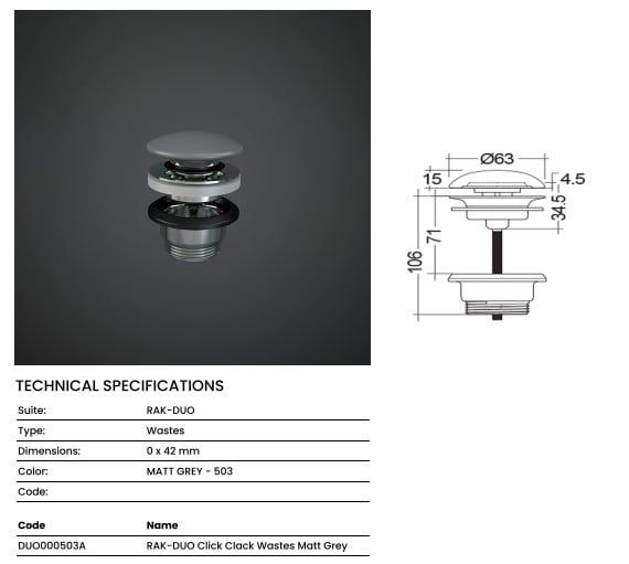 Đầu xả nhấn DUO000503A