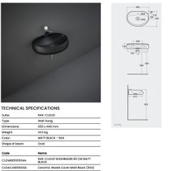 Chậu treo tường CLOWB6501504A