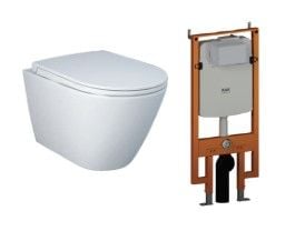 Bàn cầu treo tường RST23500A - nắp RSTSC3901500 - két nước NEOFS04RAK8C