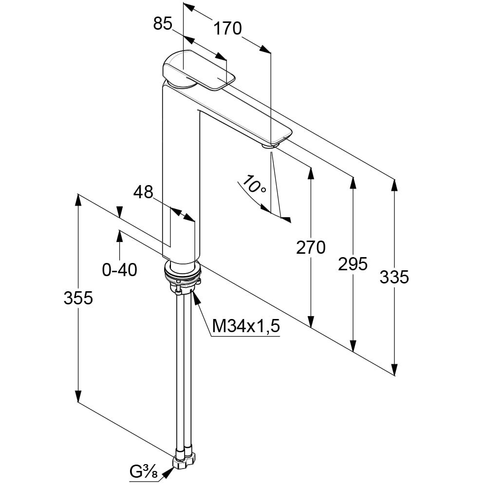 Vòi rửa lavabo Kludi 412980575 Ameo