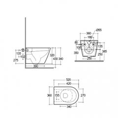 Bộ sản phẩm Bàn cầu treo tường và két nước âm tường RST23503A - NEOFS04RAK8C