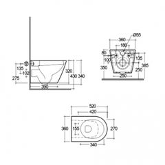 Bàn cầu treo tường RST23504A