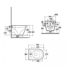 Bộ sản phẩm Bàn cầu treo tường và két nước âm tường RST23505A - NEOFS04RAK8C