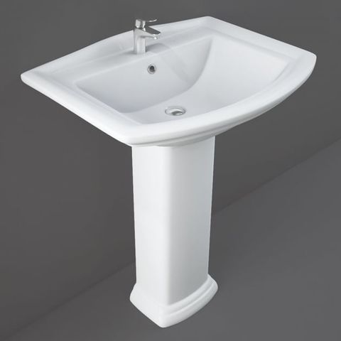 Chậu đặt sàn cổ điển RAK-WASHINGTON WT0102AWHA-WT0401AWHA có lỗ thoát tràn