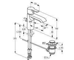 Vòi chậu nóng lạnh RAK13000.BK2