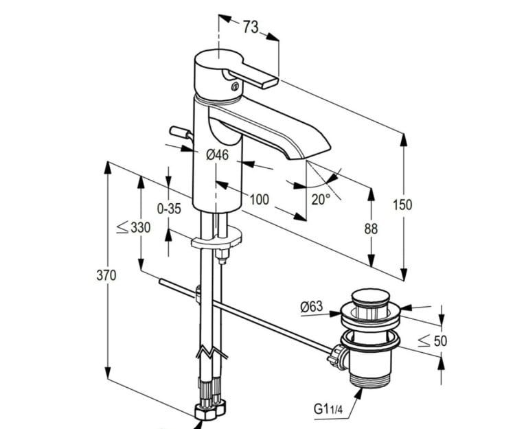 Vòi chậu nóng lạnh RAK13000