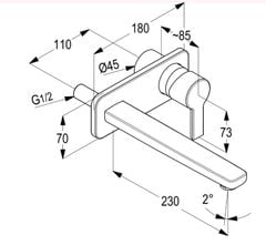 Vòi chậu âm tường nóng lạnh RAK13024.GD1 - 38243
