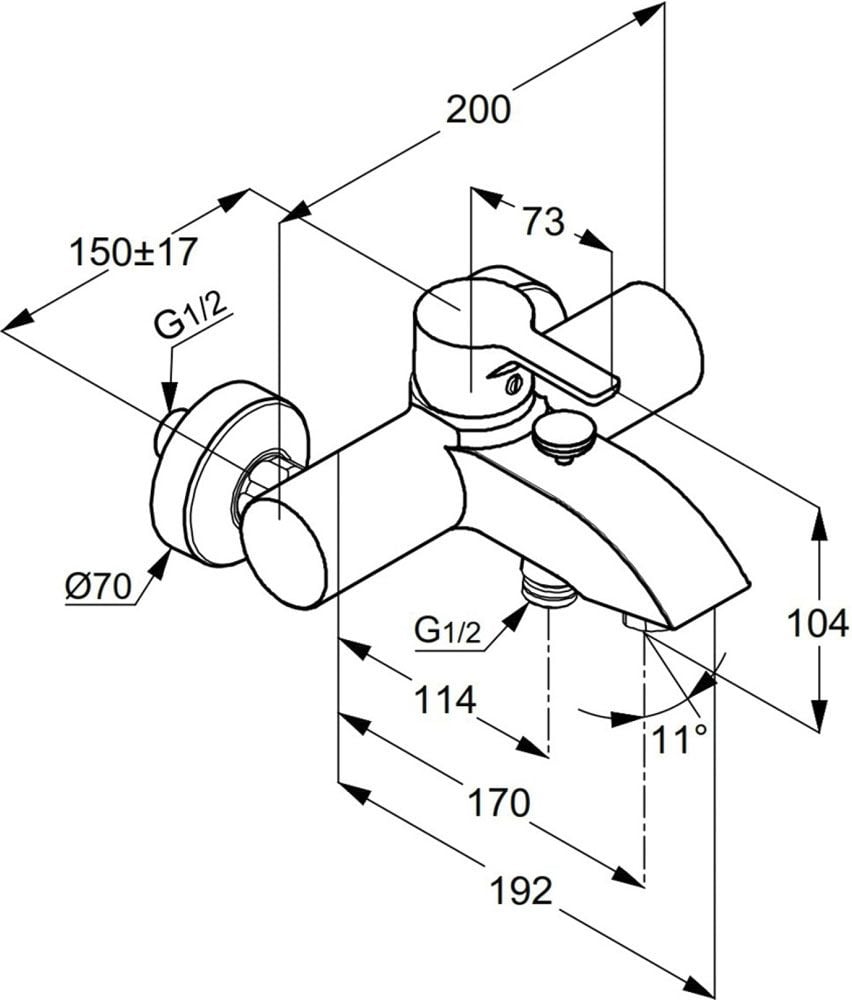 Củ sen tắm nóng lạnh RAK13102.BK2