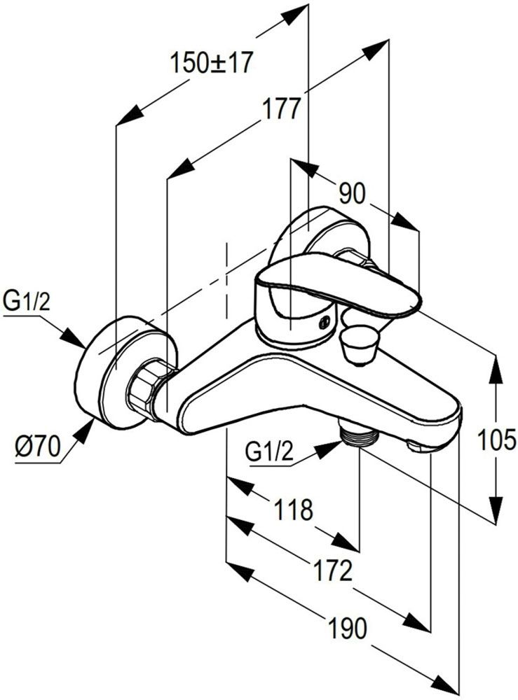 Củ sen tắm nóng lạnh RAK17002