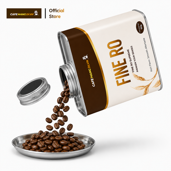 Cà phê FINE RO (100% Robusta Honey Lâm Đồng) - Hộp thiếc cao cấp 150g