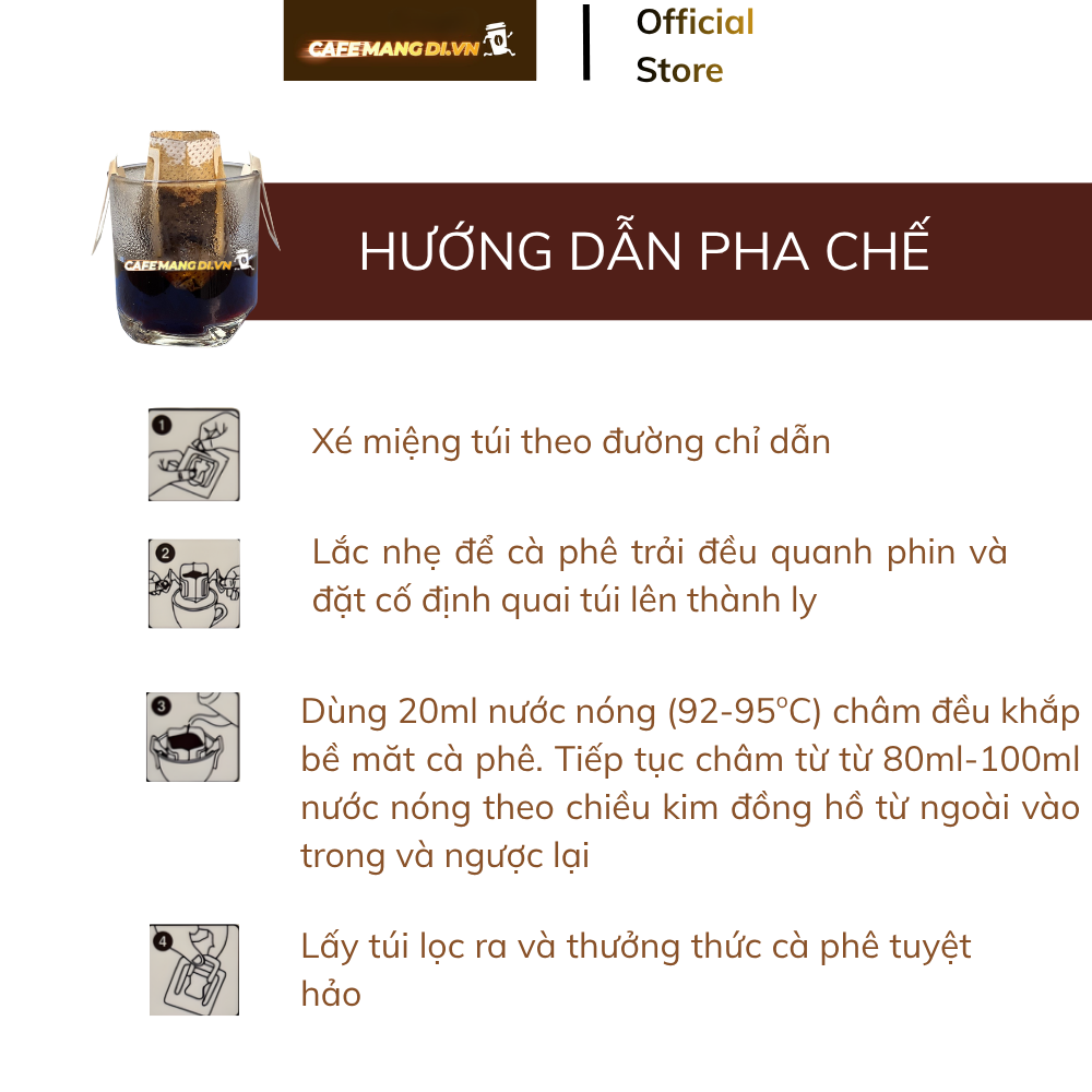  Set 3 Gói Cà Phê Phin Giấy (Drip Bag Coffee) - Vị cân bằng 