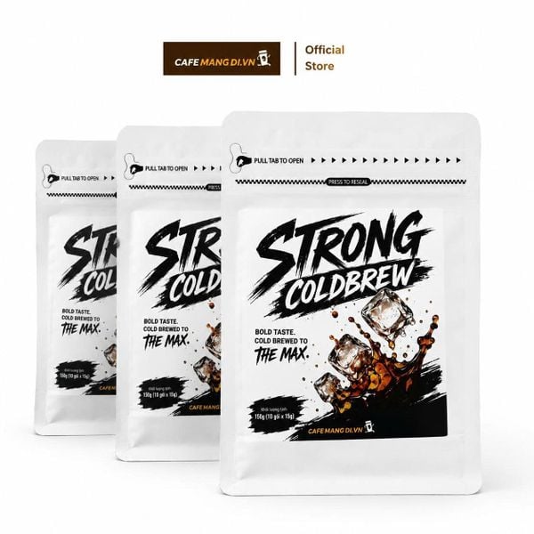 Cà Phê Túi Lọc Strong Cold Brew - 100% Robusta Nguyên Chất (Túi 10 gói x 15g) | CAFE MANG DI.VN