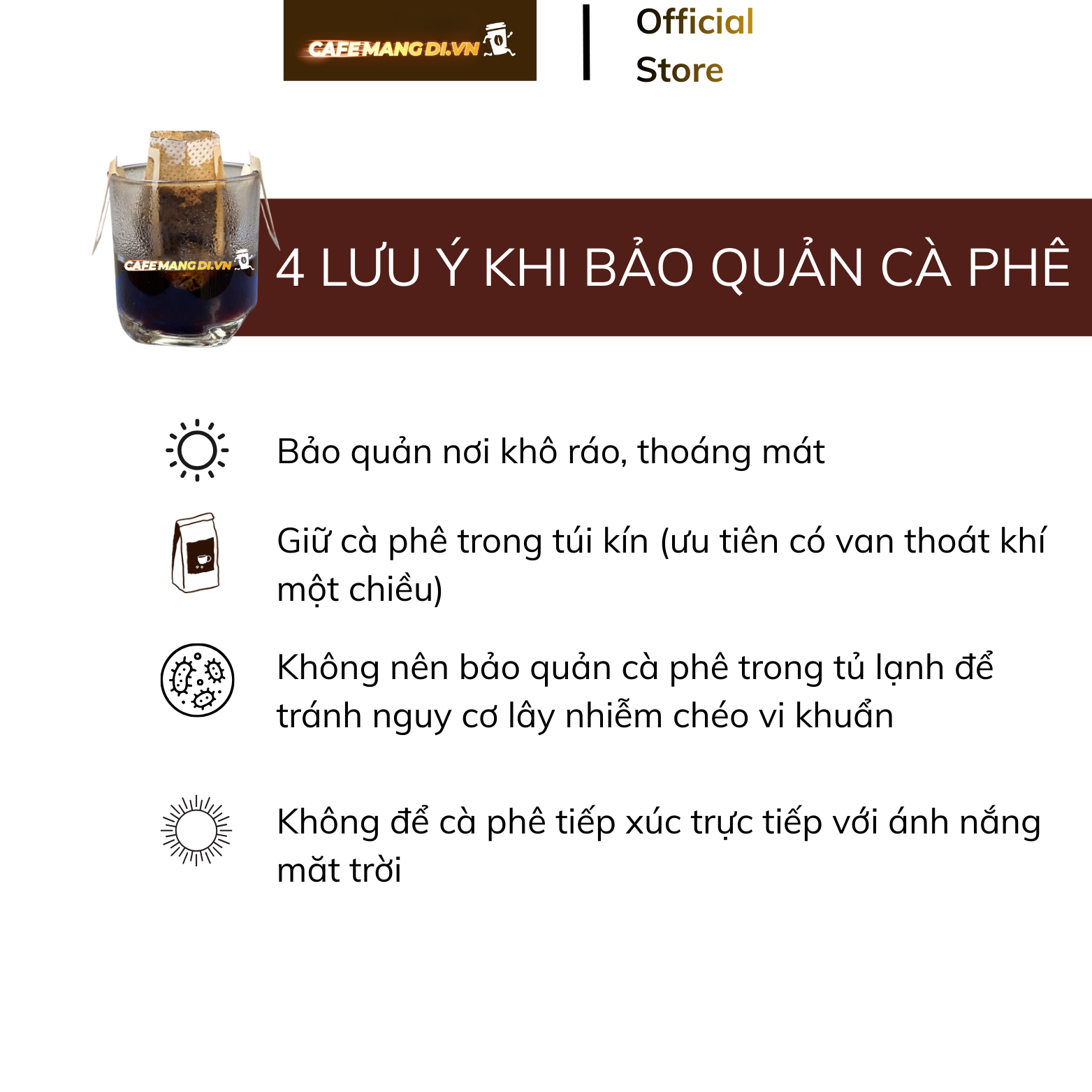  Cà Phê Phin Giấy (Drip Bag) Nguyên Chất – Gu Đậm Bản Sắc | Cafemangdi.vn (Hộp 10 gói) 