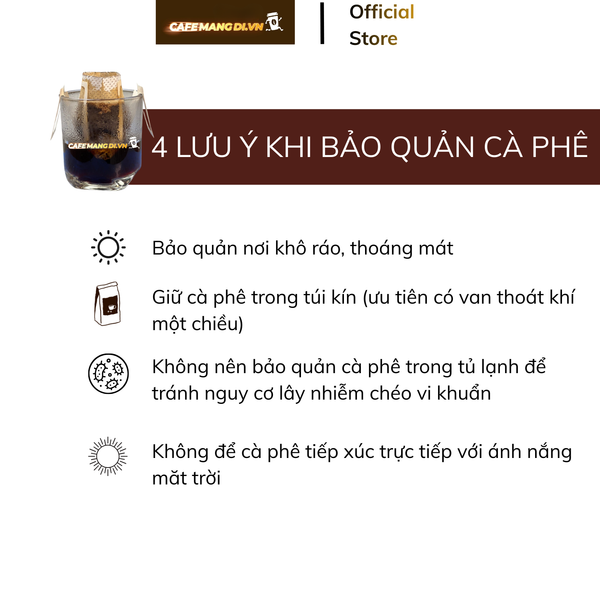Combo 2 hộp Cà Phê Phin Giấy (Drip Bag) Nguyên Chất – Gu Đậm Bản Sắc | Cafemangdi.vn (Hộp 10 gói)