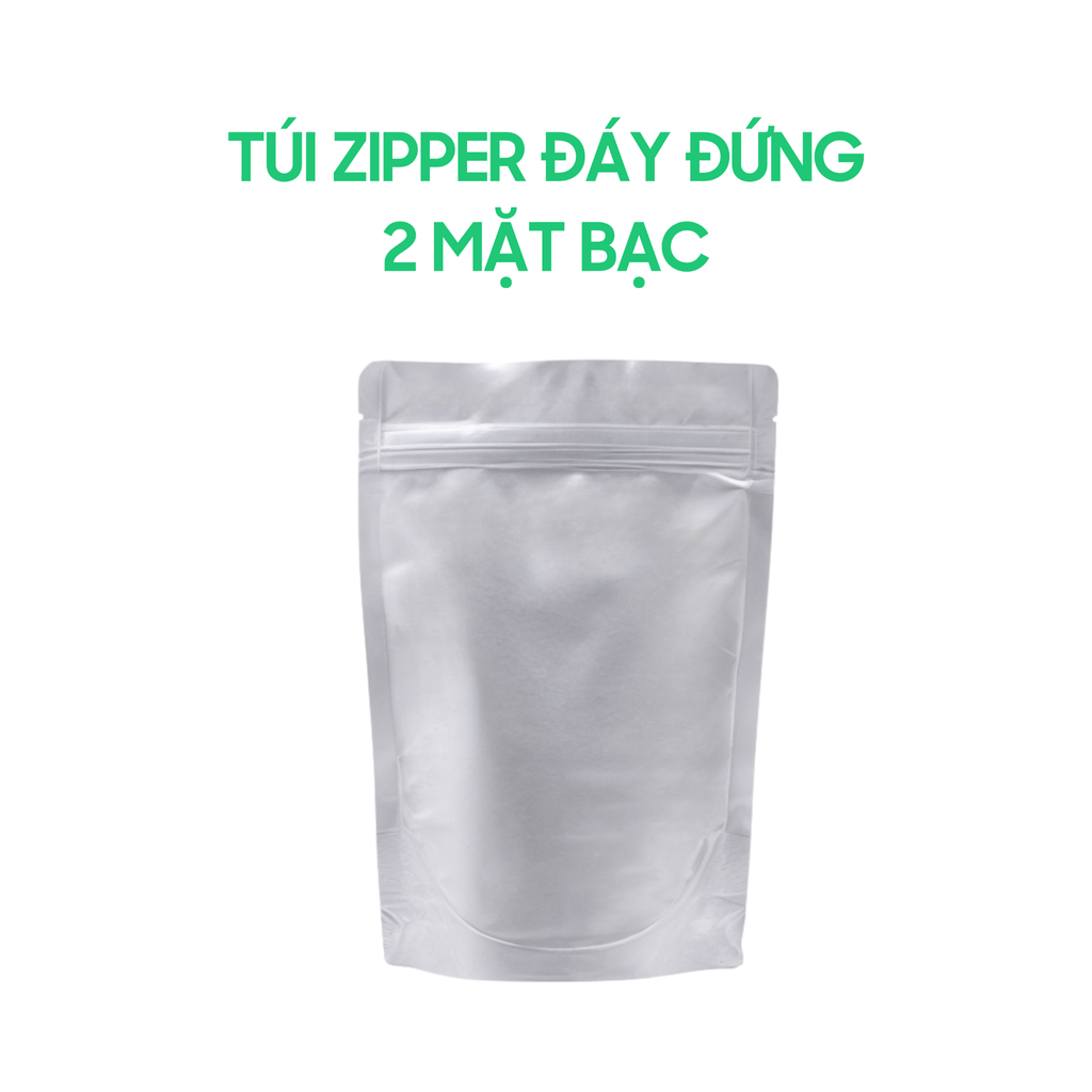  Túi Zipper 2 Mặt Bạc 