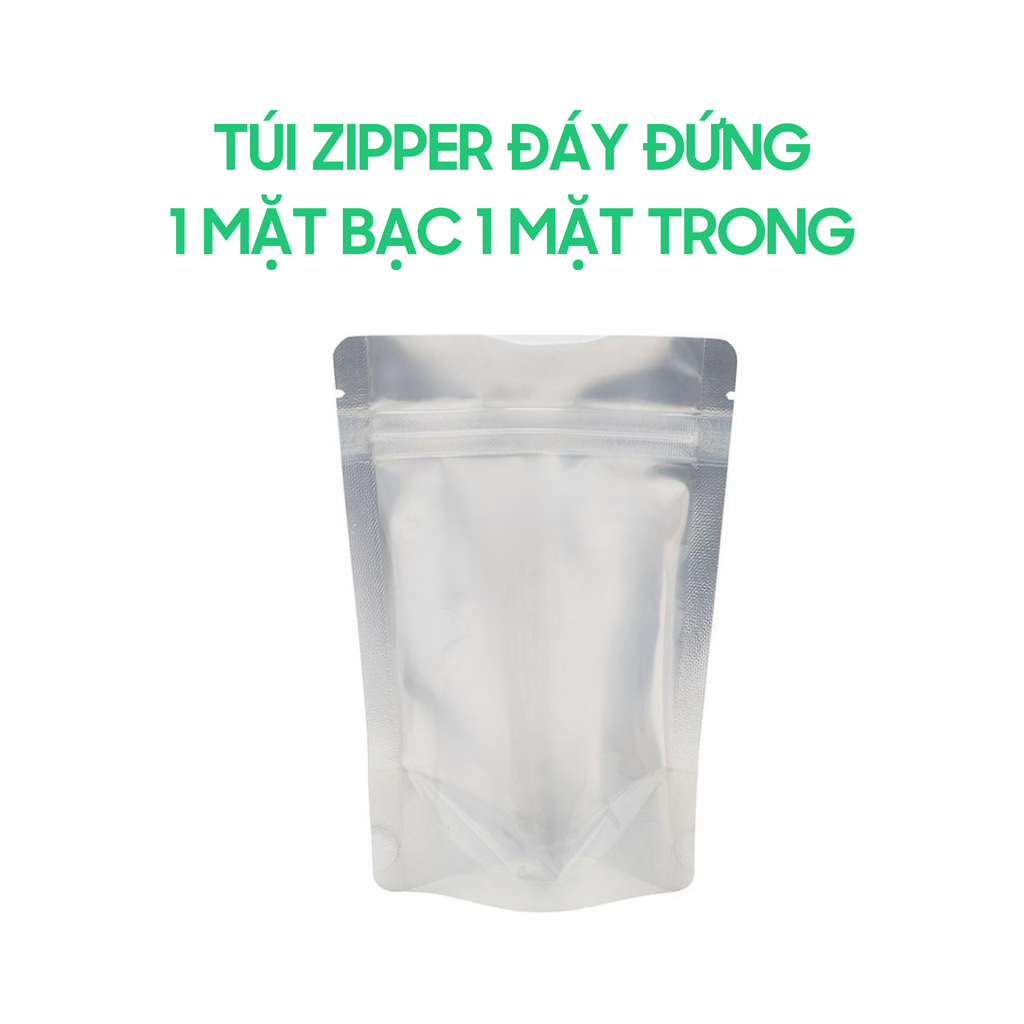  Túi Zipper 1 Mặt Bạc 1 Mặt Trong 