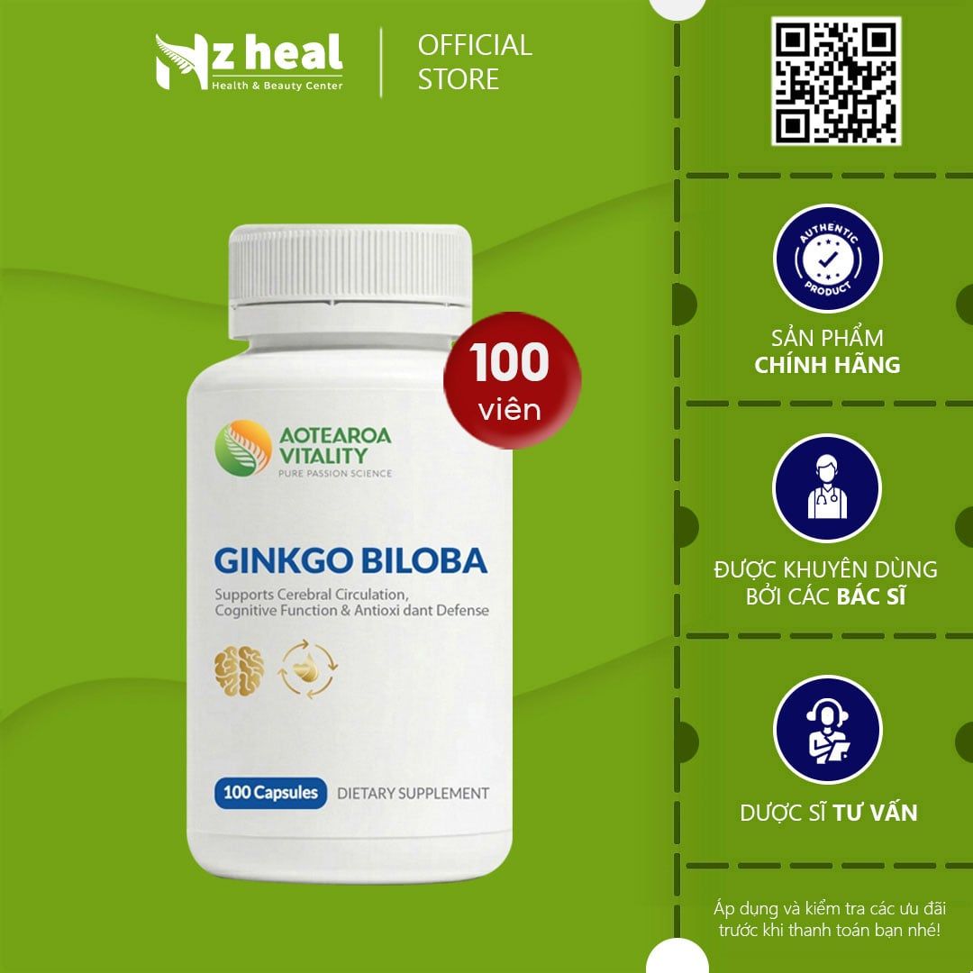  Viên bổ não, tăng trí nhớ Ginkgo Biloba Aotearoa Vitality (30 viên/ 100 viên) 