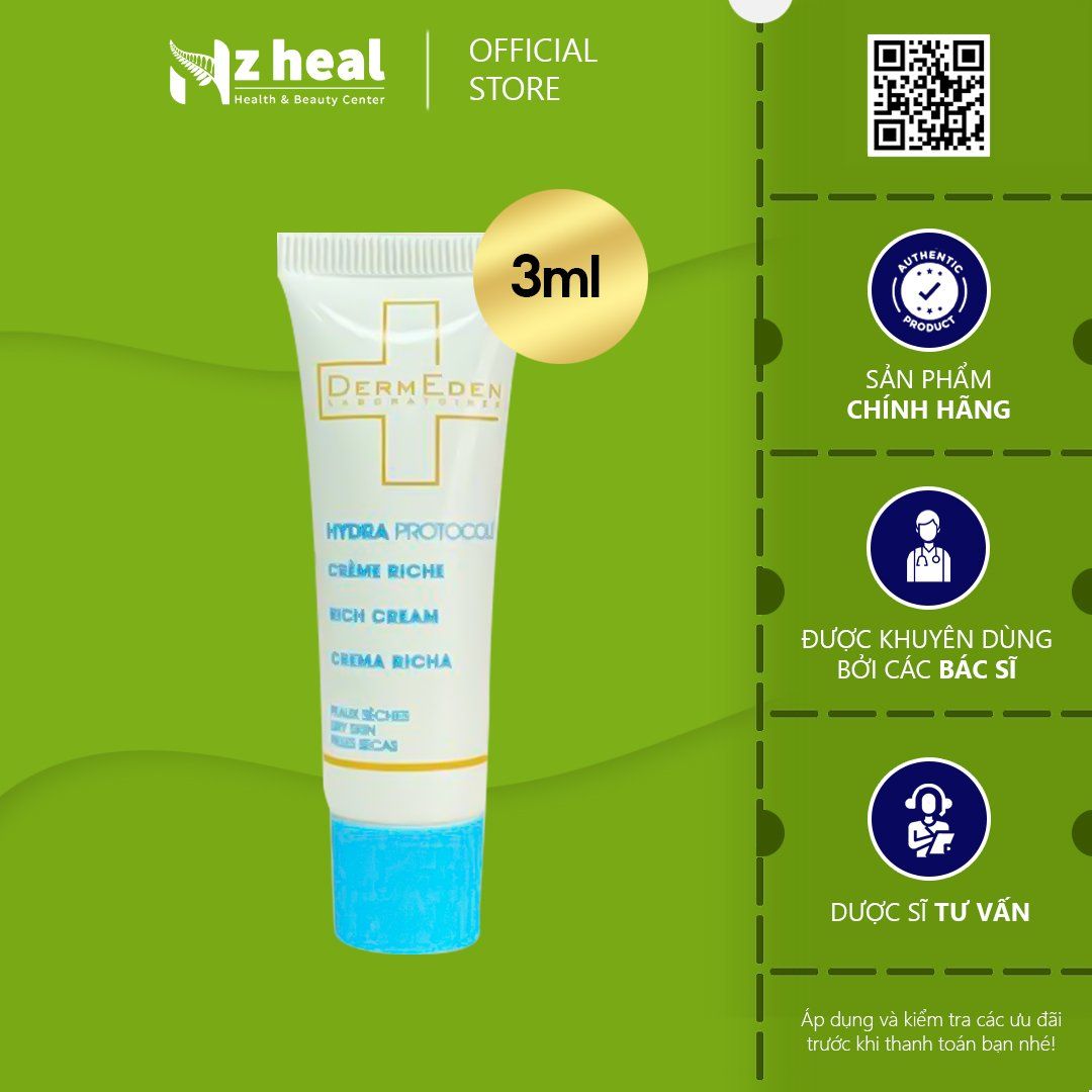  [Sample] Kem dưỡng ẩm, chống lão hoá chuyên sâu DermEden Rich Cream 3ml 