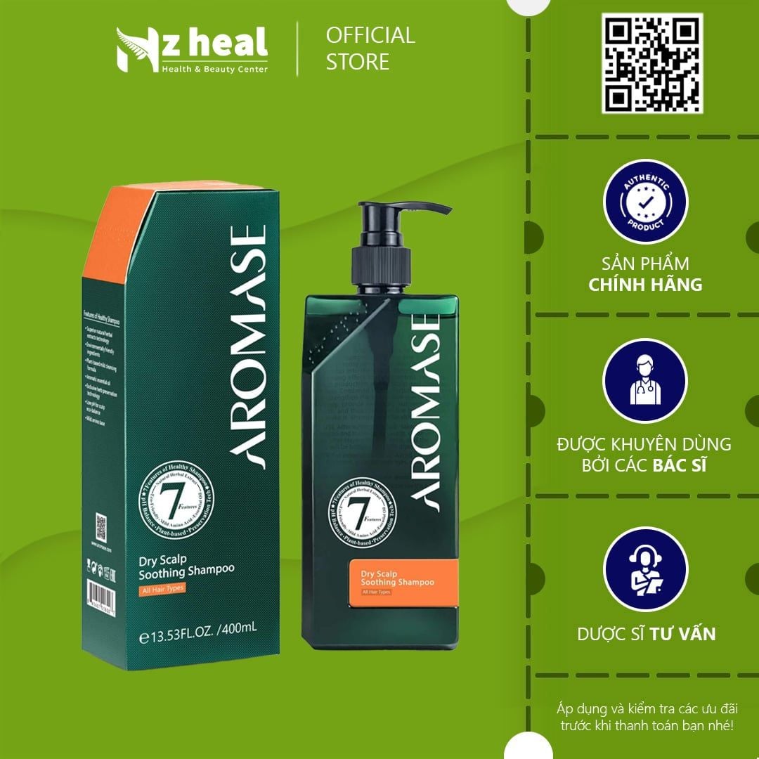  Dầu gội Aromase Dry Scalp Soothing Shampoo kiểm soát da đầu khô ngứa và gàu (90ml/ 400ml) 