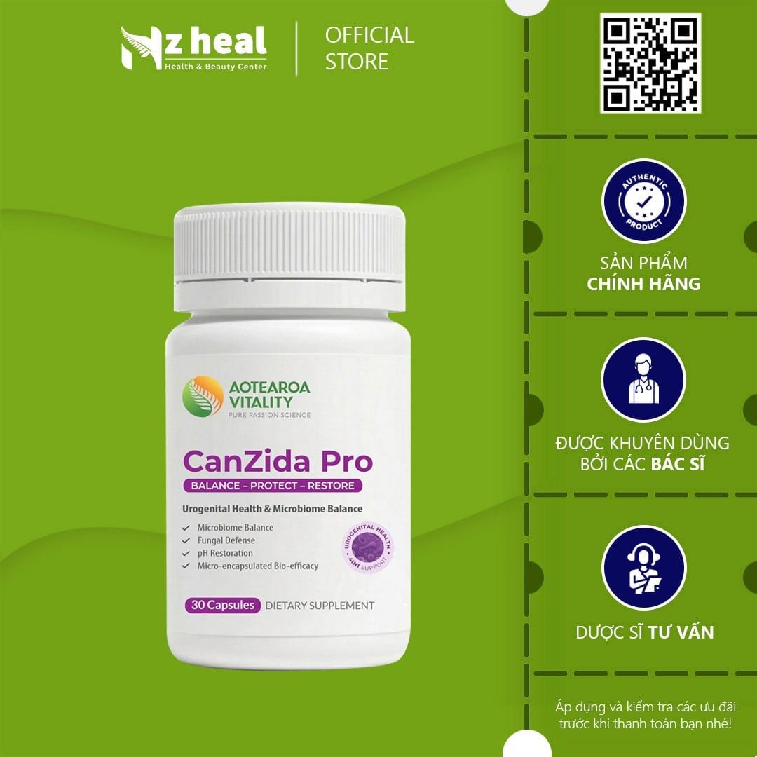  Men uống kiểm soát nấm Candida Aotearoa Vitality CanZida Pro 30 viên 