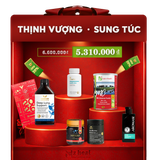  Set quà Tết Thịnh Vượng Sung Túc: Viên Vitamin Multi Extra + Sữa non Nzpurehealth + Siro hô hấp Harker Herbals + Mật ong Manuka Deep Blue Health + Dầu gội Aromase 