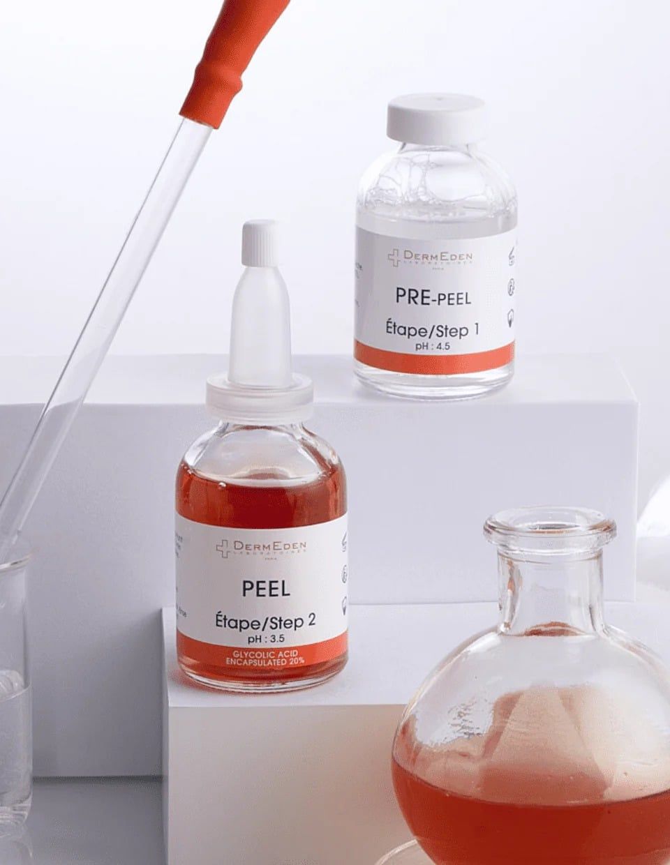  Liệu trình tinh chất peel da 2 bước DermEden Advanced Peel: Pre-Peel (trước thay da) & Peel (thay da) 