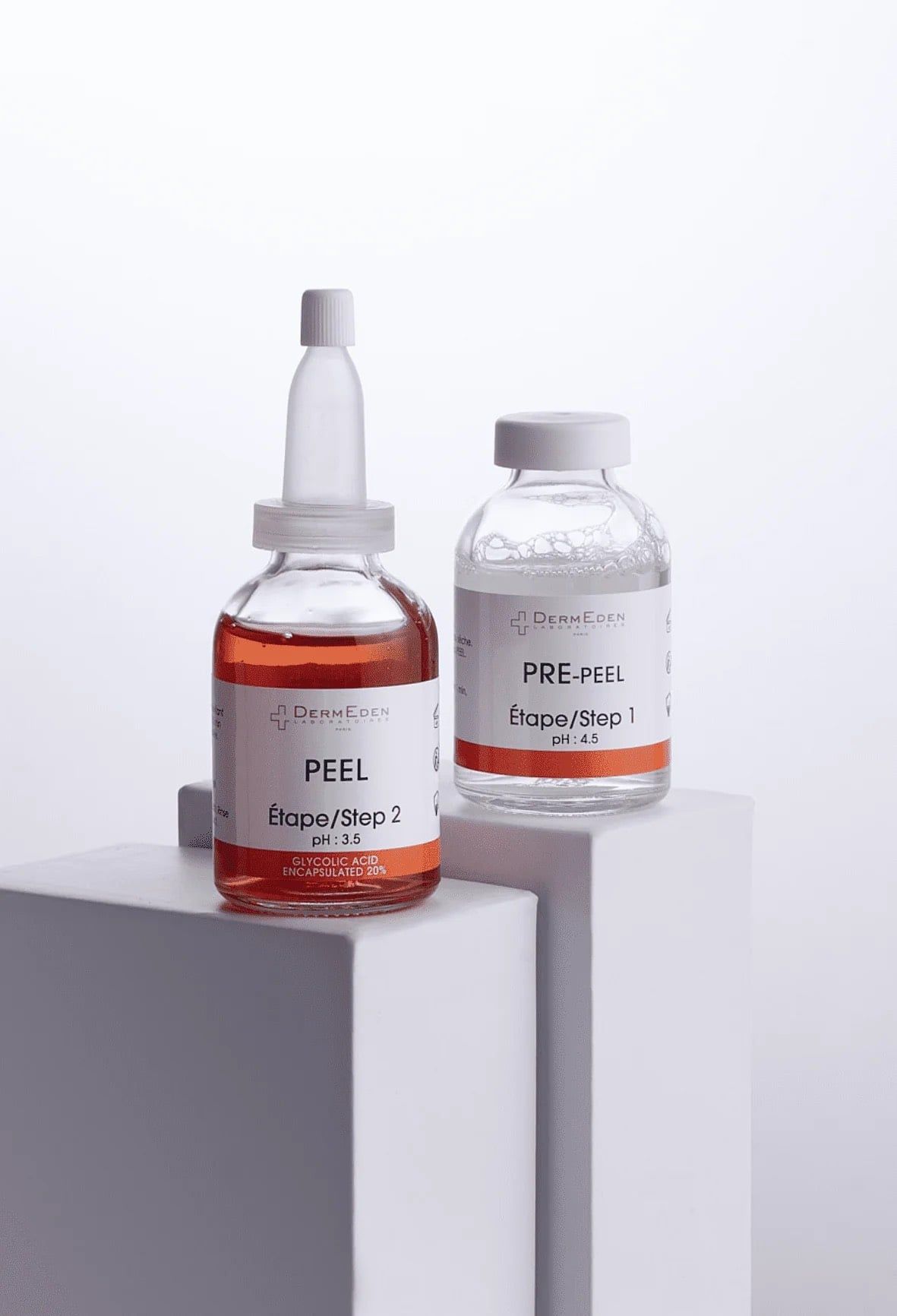  Liệu trình tinh chất peel da 2 bước DermEden Advanced Peel: Pre-Peel (trước thay da) & Peel (thay da) 
