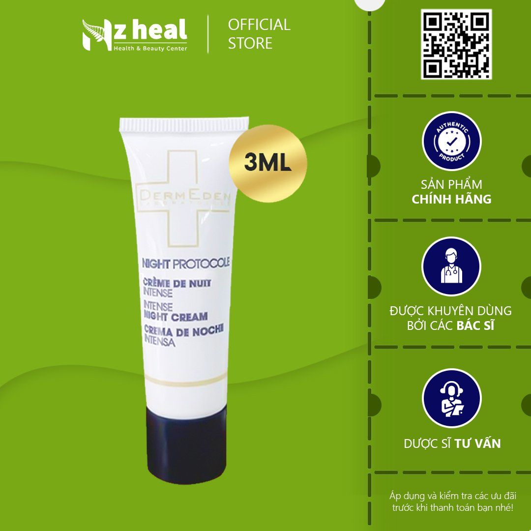 [SAMPLE] Kem chống lão hoá, sáng da DermEden Night Protocole Intense Night Cream (3ml) 