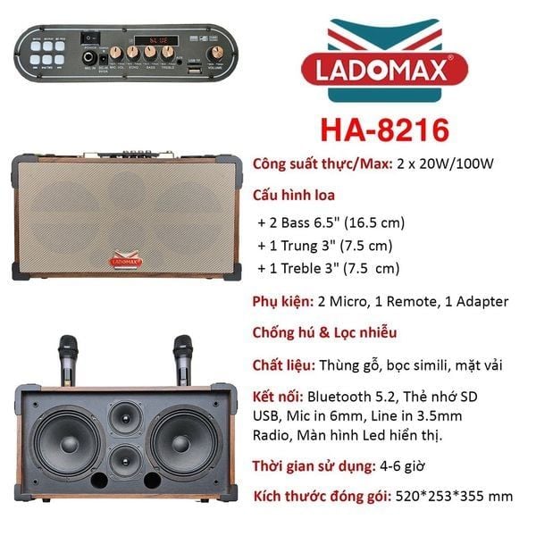Loa Karaoke xách tay cao cấp HA-8216