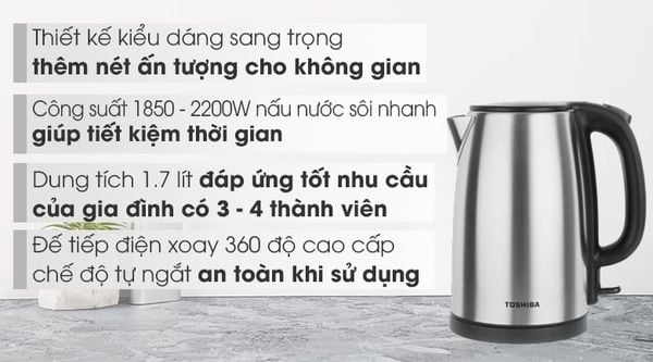 Bình Đun Siêu Tốc Toshiba KT-17SH2NV