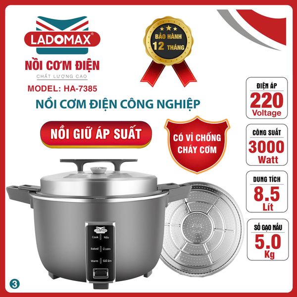 Nồi cơm điện công nghiệp 8.5L Ladomax