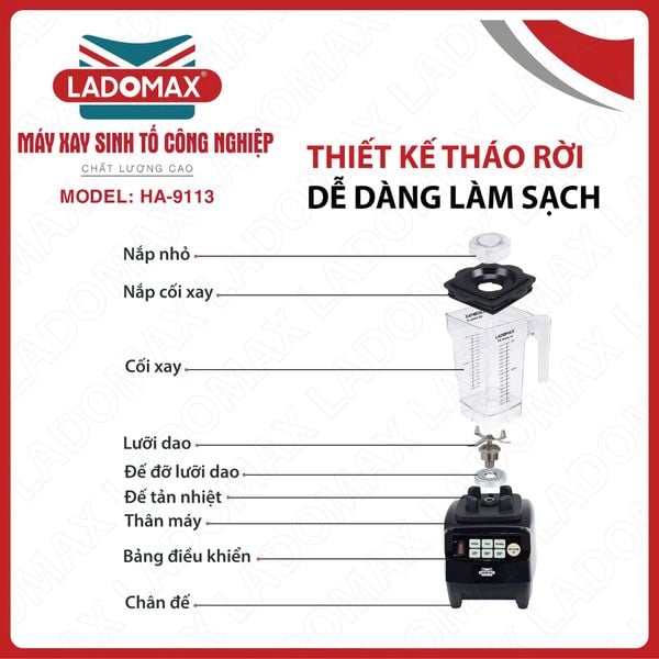 Máy xay sinh tố công nghiệp Ladomax HA-9113