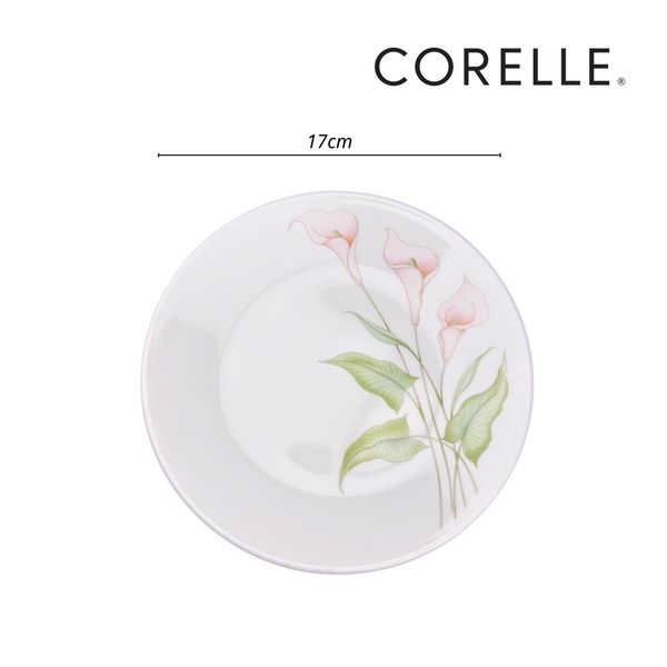 COMBO 4 Dĩa thủy tinh Corelle 106-LV-LP, hoa văn LilyVille, CB4-106-LV-LP - 17cm - Made in USA