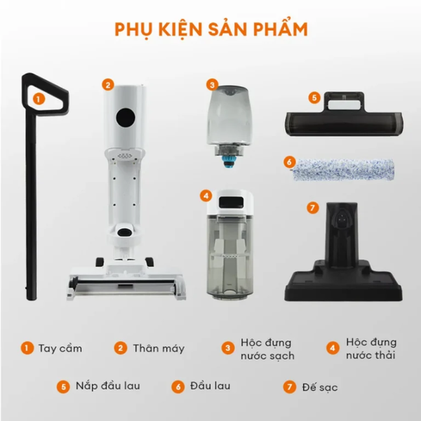 Máy hút bụi lau nhà Gaabor VCF8T-WH01A