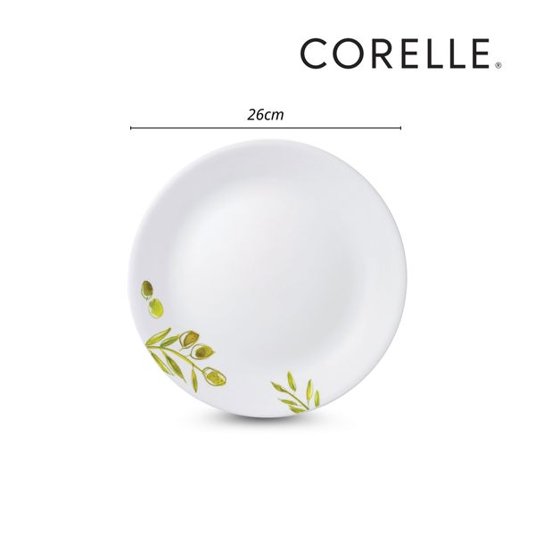 COMBO 4 CB4-110-OG-LP - Dĩa lớn thủy tinh Corelle 110-OG-LP, hoa văn Olive Garden, 26cm